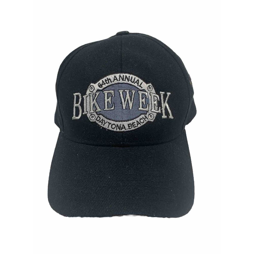 Super Wear USA Black 64th Annual Bike Week Daytona Hook Loop Strap back Hat